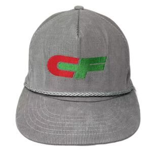 Tonkin 5 Panel Hat Gray Red Corduroy Rope CF Logo Embroidered OS Stitched
